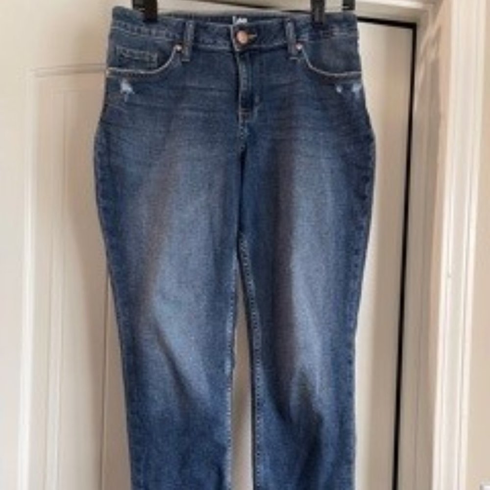 Riders by Lee Indigo Fringe Cuff Boyfriend Jeans - Size 6